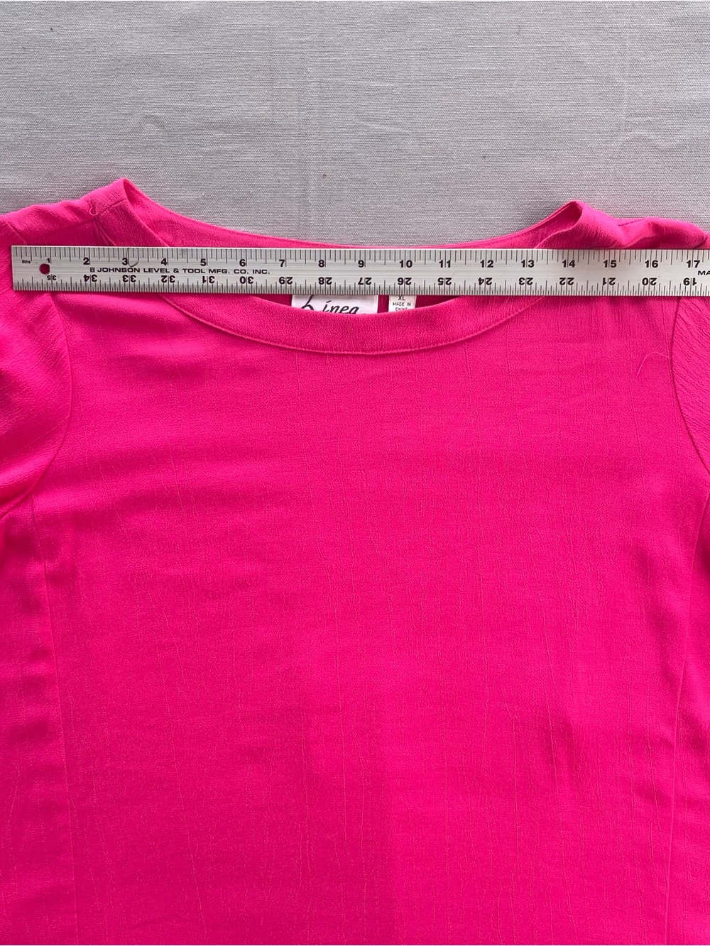 Linea Louis Dell'Olio top size XL hot pink elbow-sleeve swing tunic flowy GUC - Picture 6 of 11